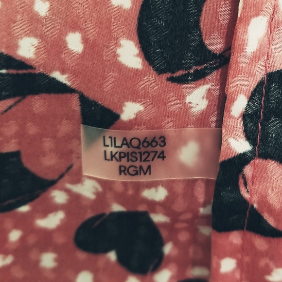 KARL LAGERFELD PARIS Mauve Heart Print Long Sleeve Oversized Blouse XS-M - Picture 8 of 10